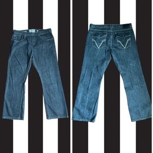 Ecko Rhino Unlimited Jeans Mens 40x32 Black Hang ‘Em High Bootcut Dark Denim Y2K